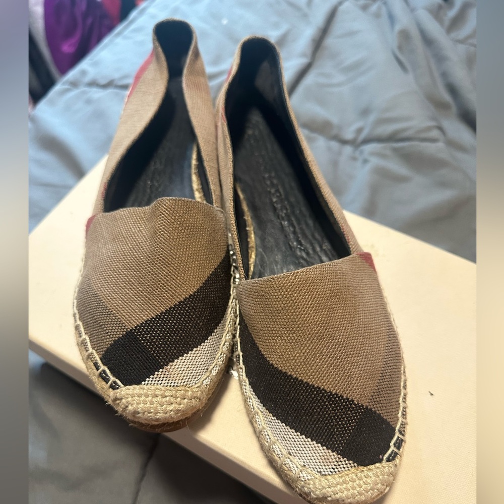 Burberry Hodgeson Check Espadrille Flats